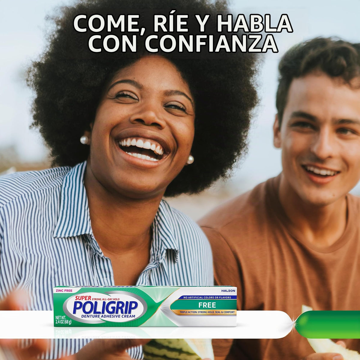 Crema Adhesiva para Dentaduras Super Poligrip Fórmula Original Sin Zinc