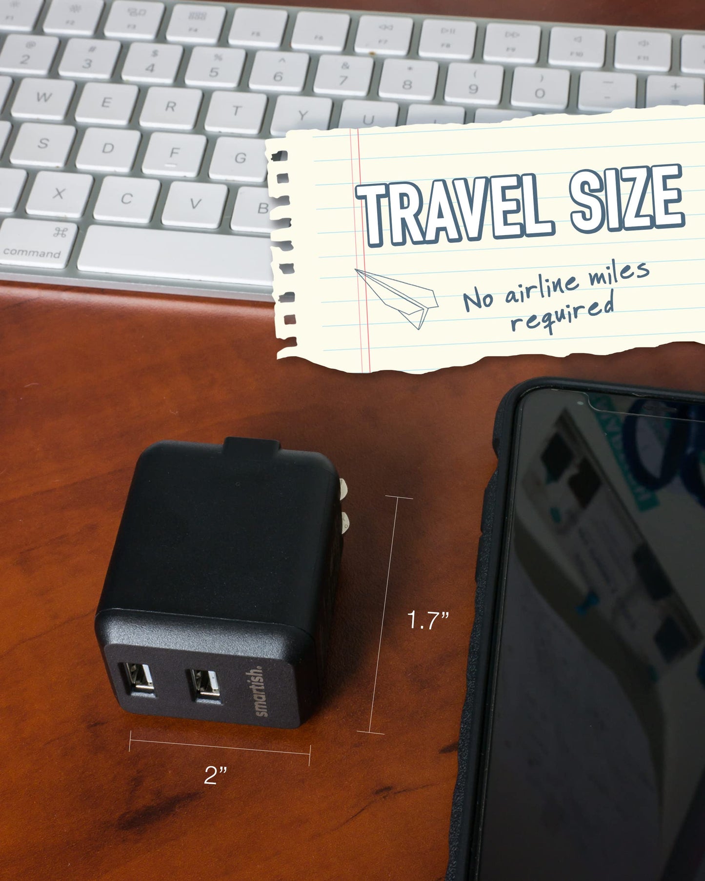 Smartish Cargador de pared USB de 2 puertos – Charge Shack máxima velocidad 4.8 Amp cargador rápido compatible con iPhone Android y todos los dispositivos USB (seda) – Negro