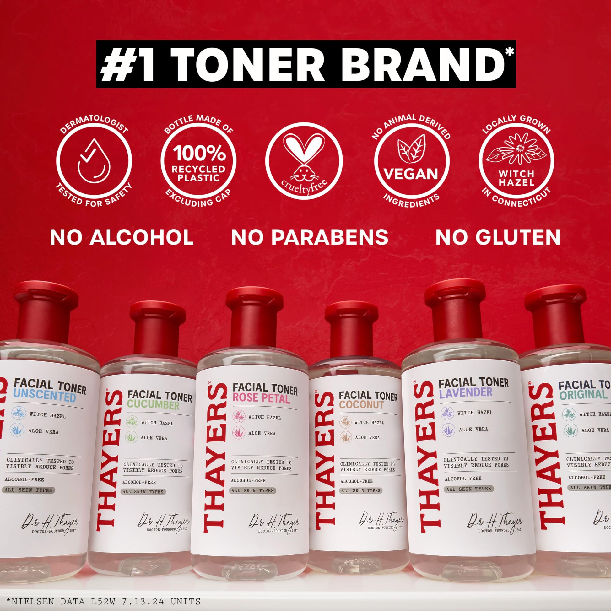 Thayers Tonificador sin alcohol con pétalos de rosa, hamamelis y aloe vera, 355 ml