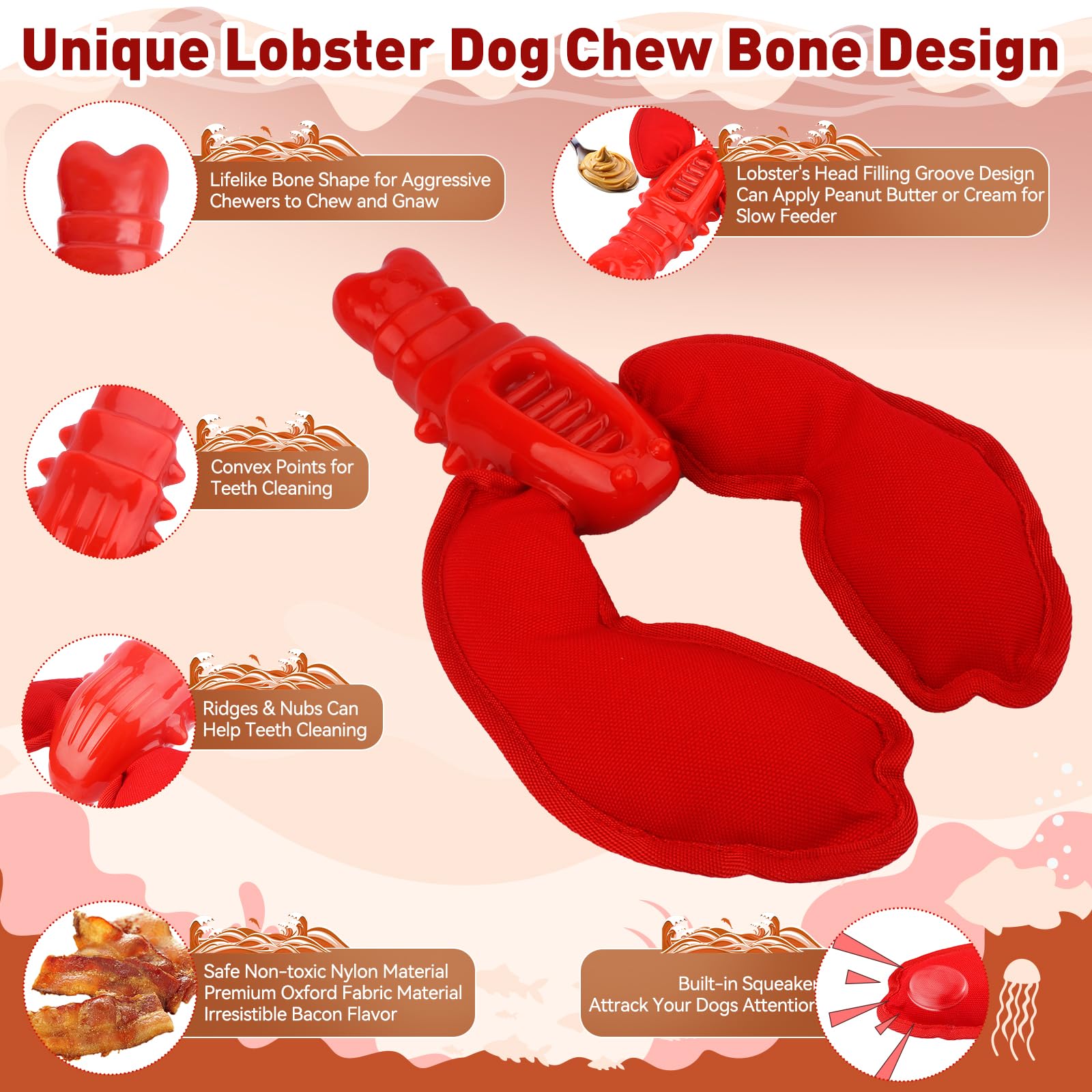 BIKIISEN - Juguetes para perros para masticadores agresivos, juguetes interactivos para masticar perros para aburrimiento, juguetes indestructibles para mantenerlos ocupados, juguetes para perros de