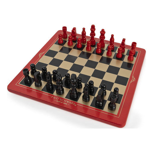 Spin Master FAO Schwarz Wood Chess Checkers and Tic-TAC-Toe Set de Estrategia Clásicos, 2 Jugadores, A Partir de 6 años
