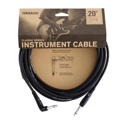 Cable para Instrumento Planet Waves PW-CGTRA-20 Clásico Ángulo Recto 20 Pies