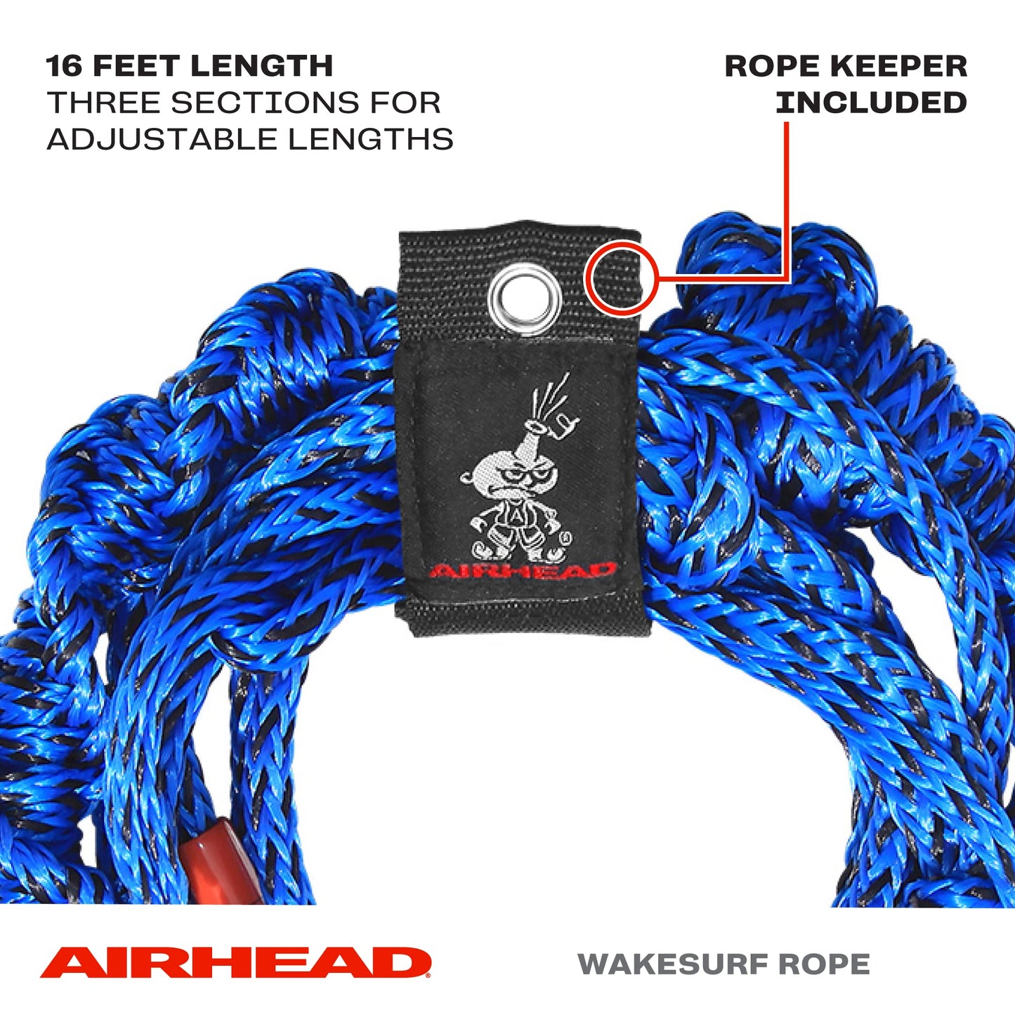 Cuerda WakeSurf Airhead 16 Pies Trenzado en Espiral