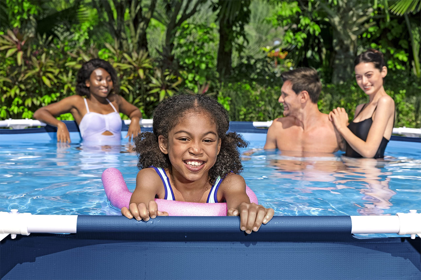 Bestway Steel Pro - Juego de piscina redonda sobre el piso de 12 x 30 pulgadas, incluye bomba de filtro de 330 galones