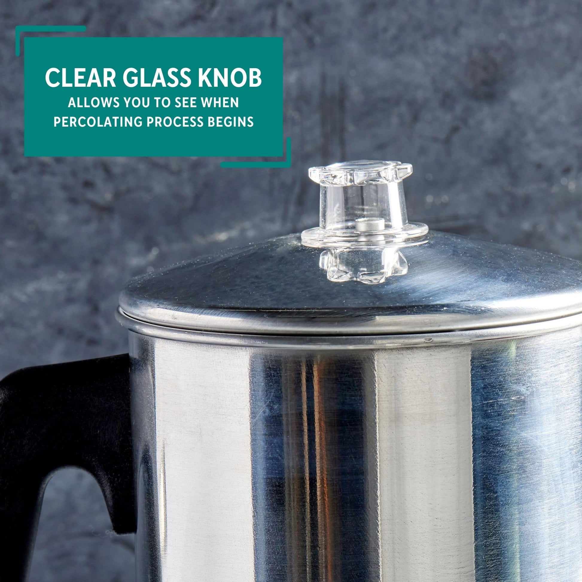 Percolador Aluminio Mirro Plateado 9 Tazas para Estufa