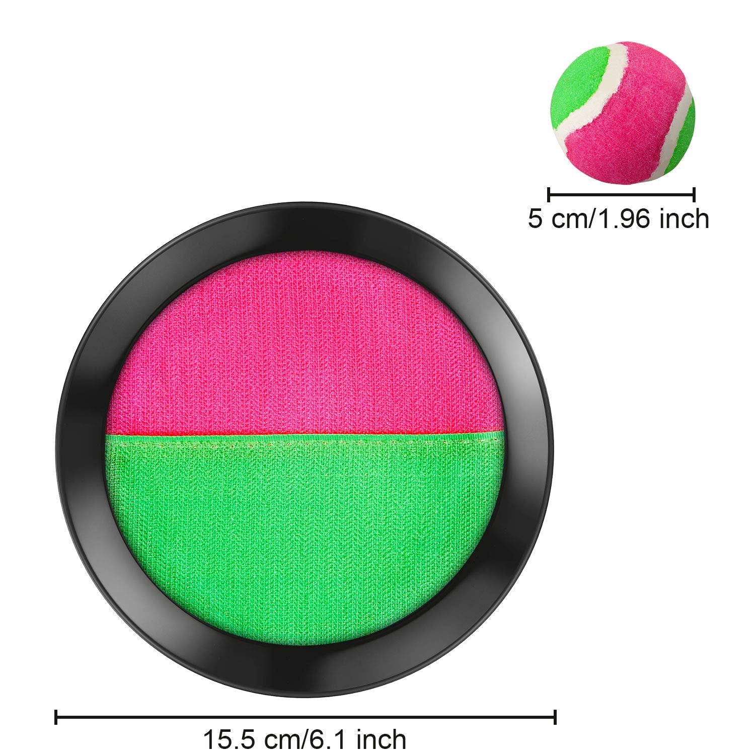 Juego de Pelotas de Lanzamiento y Captura TOODOO Negro, 3 Juegos de Pala y Pelotas para Deportes y Playa