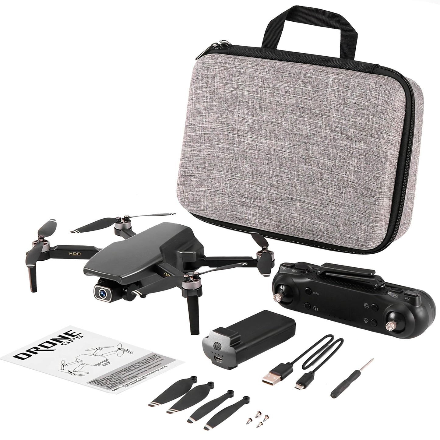 BINDEN - Drone S7 con Cámara 720p y GPS | dron con camara, Detección de Gestos y Obstáculos | WiFi 5G | Vuelo de 20 Min | Incluye Maletín | Compatible con iOS y Android