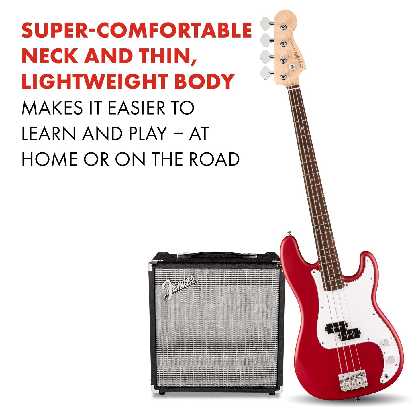 Debut Collection™ Precision Bass®, Laurel Fingerboard, White Pickguard, Dakota Red