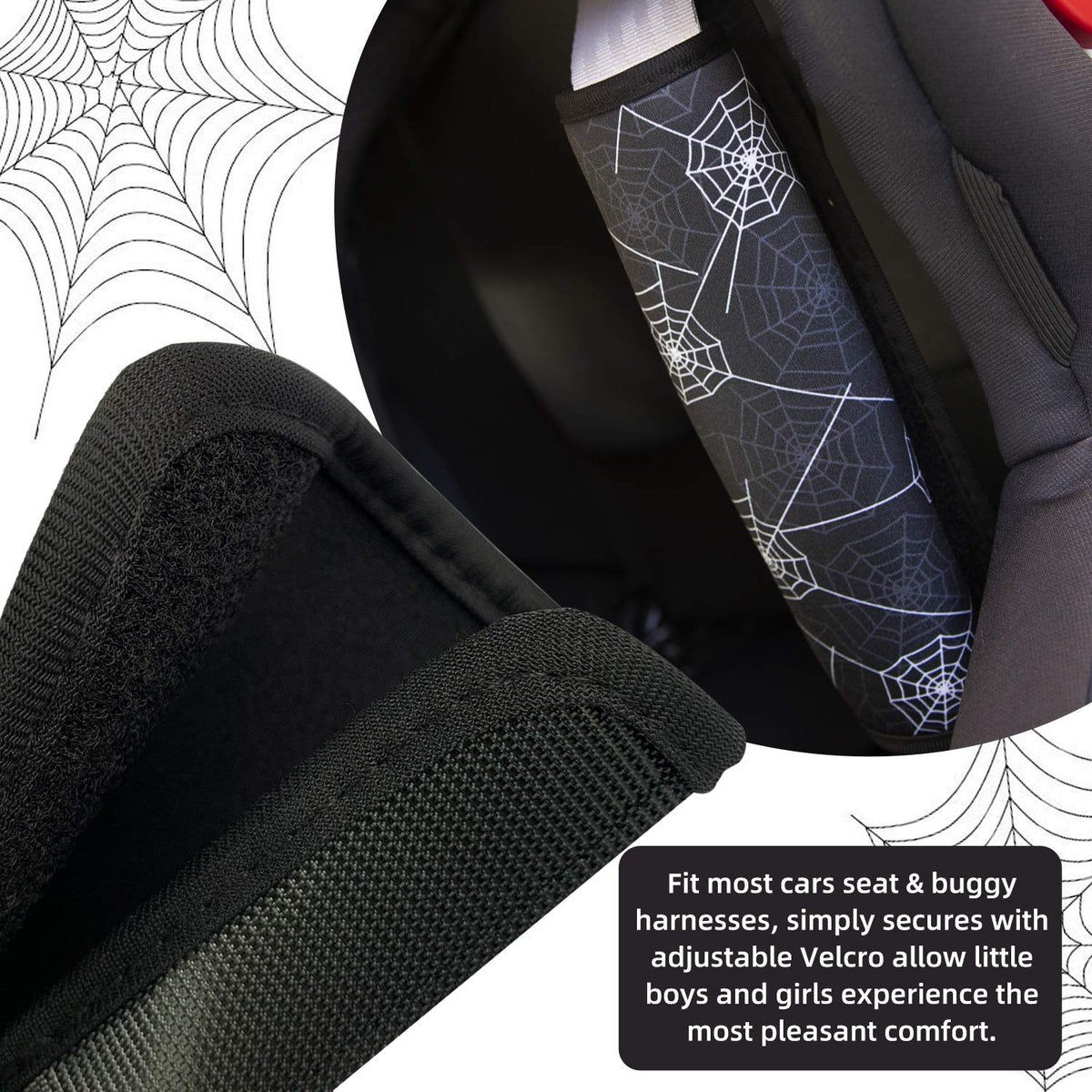 Funda para Cinturón de Seguridad Spider Negra con Almohadilla para Niños