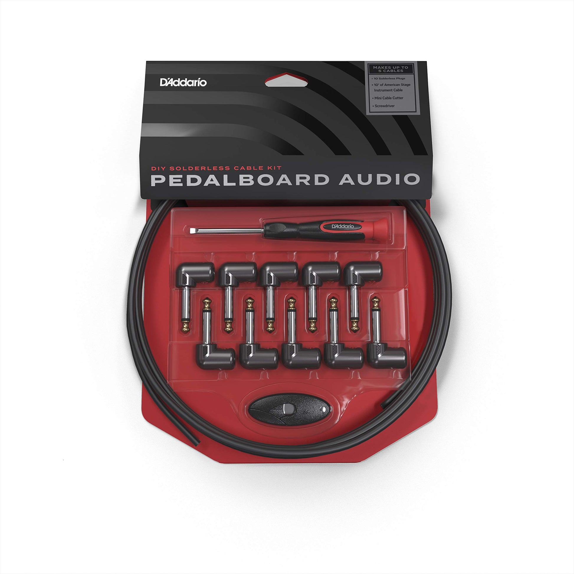 D'Addario Accessories Solderless Custom 10ft Cable Kit with 10 Plugs