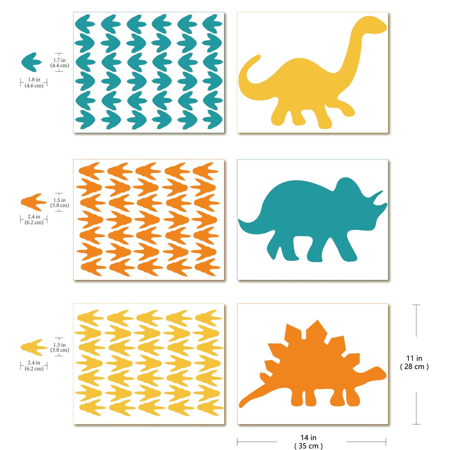 GULIGULI Vinilo adhesivo de pared con diseno de dinosaurio, diseno de huellas de dinosaurio, para ninos y ninas, dormitorio infantil, decoracion de pared