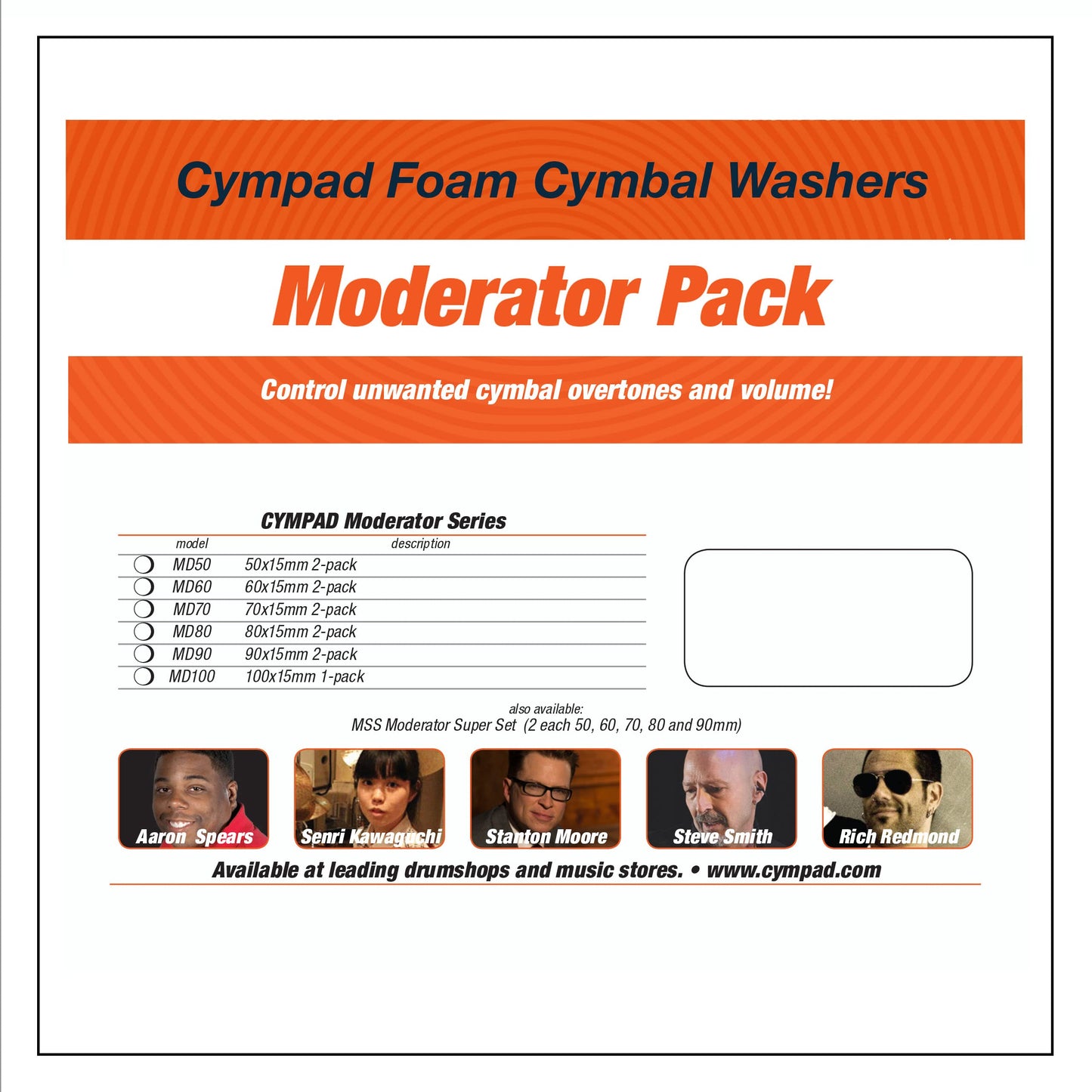 Cympad Moderator - Juego doble de afinador de platillos 70 mm