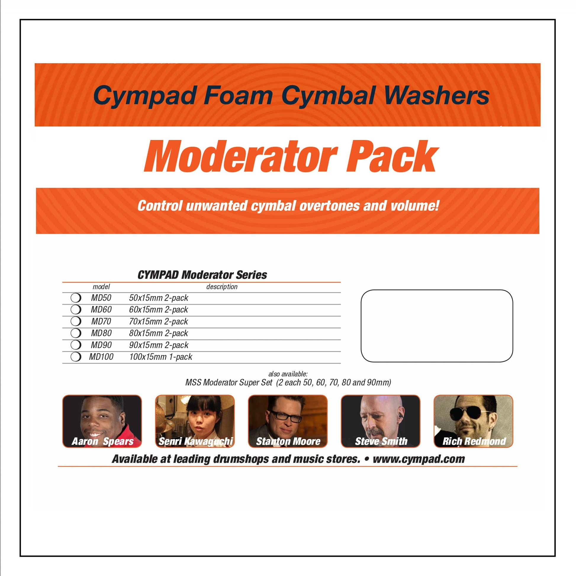 Cympad Moderator - Juego doble de afinador de platillos 70 mm