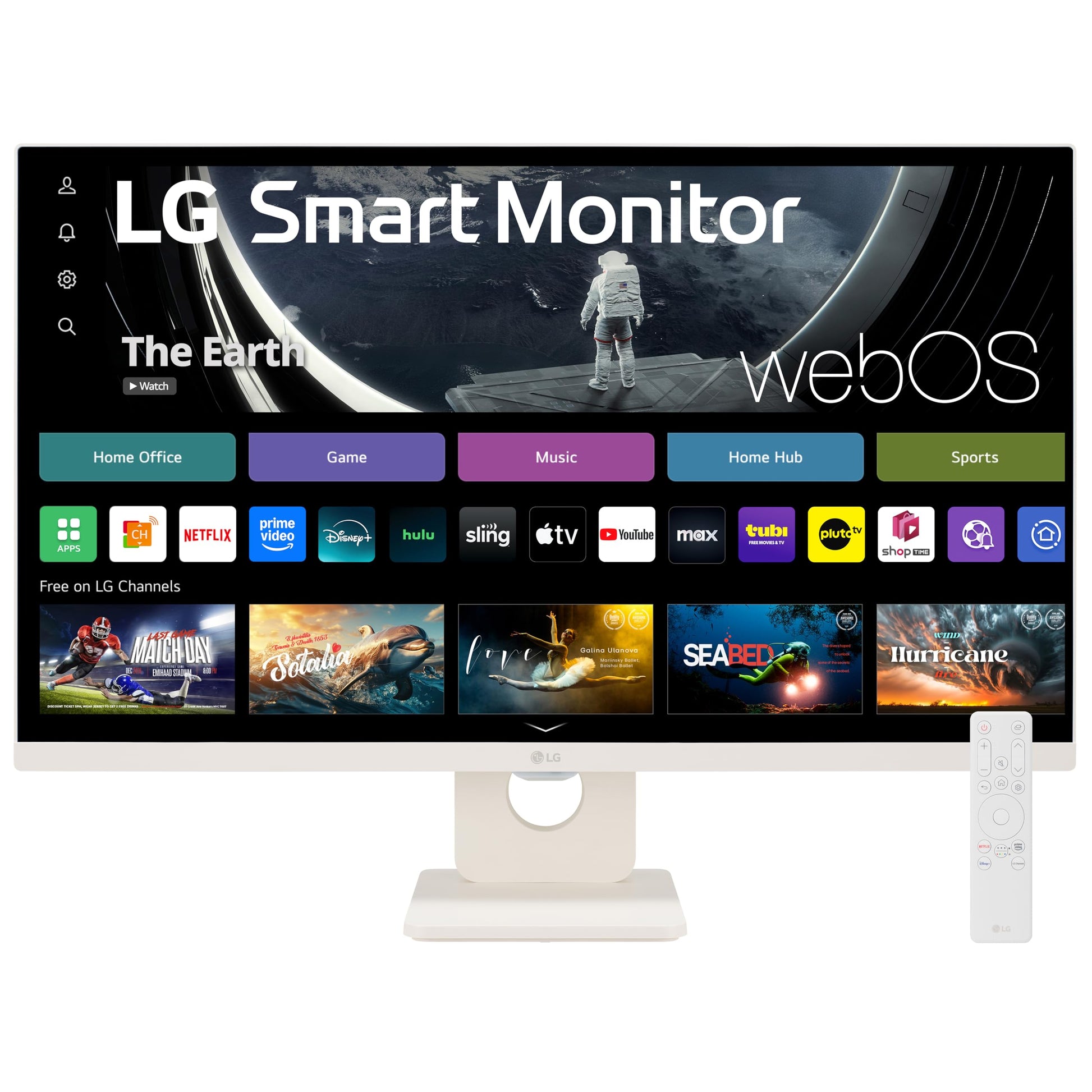 LG 27SR50F-W Monitor inteligente de 27 pulgadas FHD (1920 x 1080), visualización IPS WebOS 23, HDR 10, x2 altavoces integrados, AirPlay 2, visualización compartida, Bluetooth, aplicación ThinQ