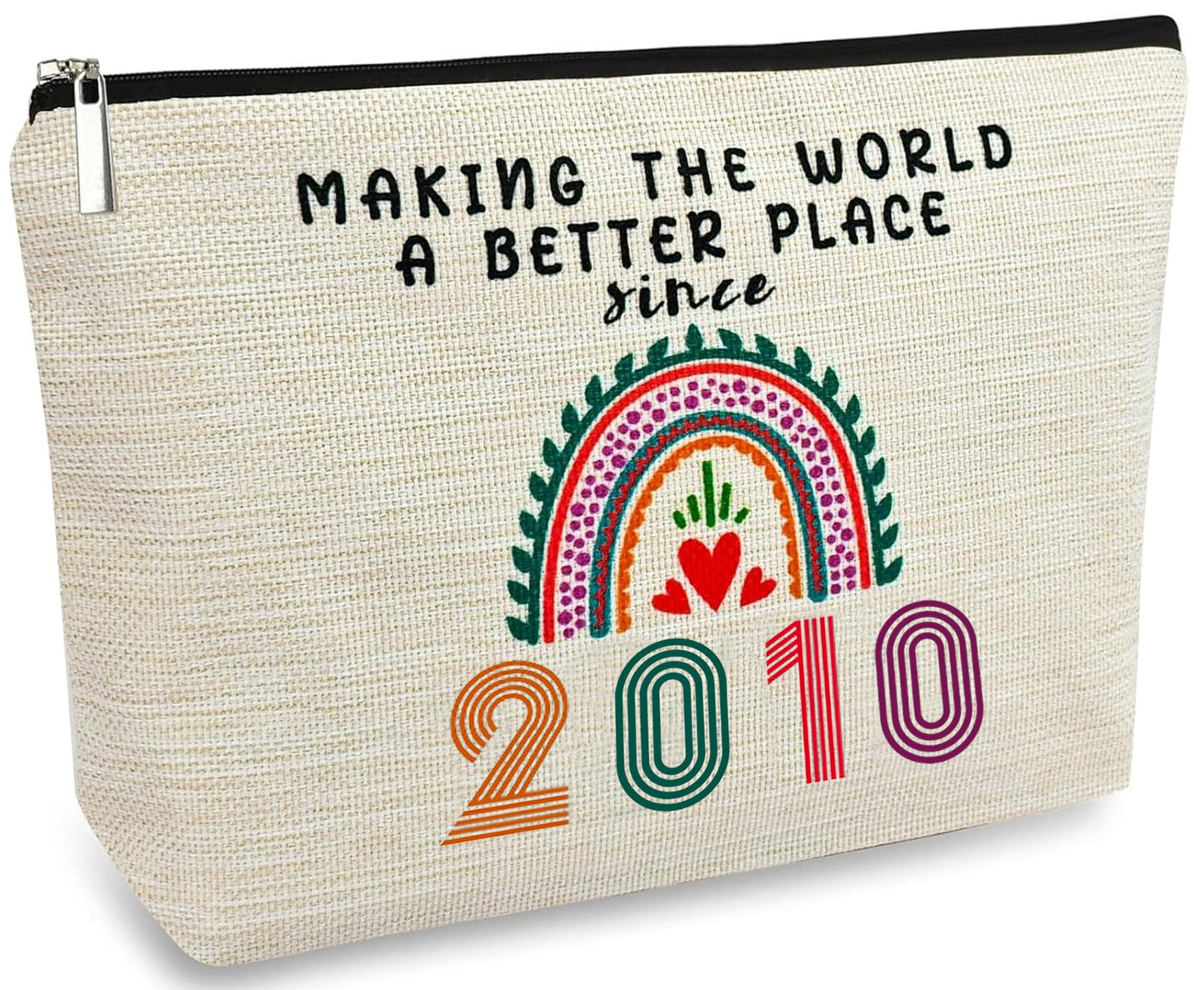 DMZIY Sweet 16 regalos para niñas bolsas de maquillaje, decoraciones de feliz cumpleaños 2010 para adolescentes, ideas de regalo de 16 años para hija, hermana, nieta, sobrinas, pequeña bolsa de viaje
