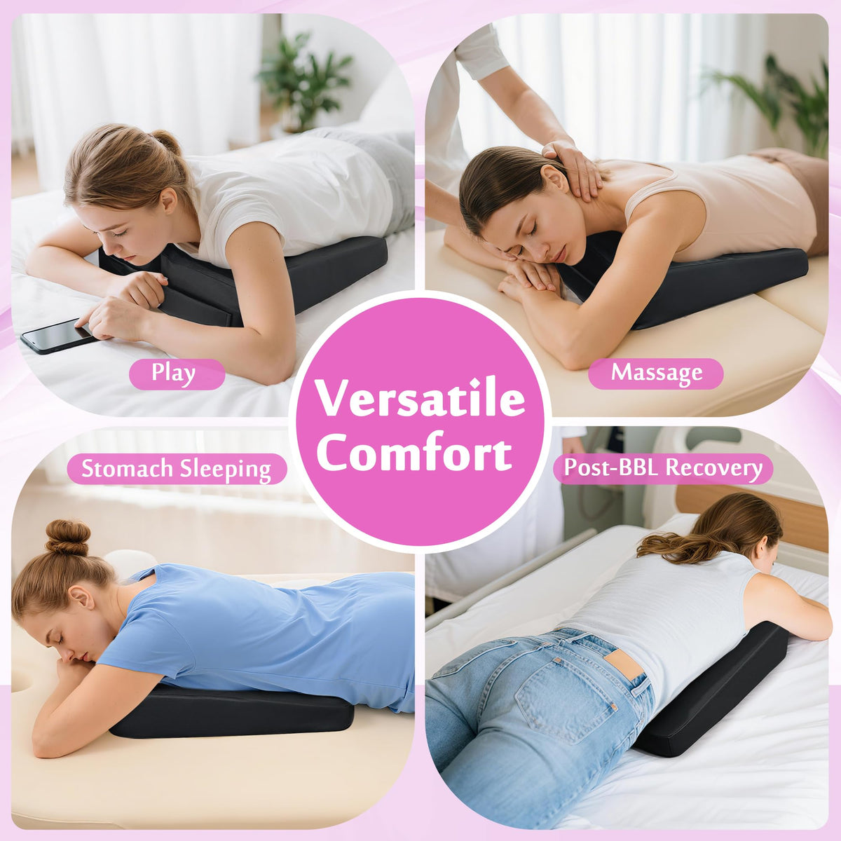 Almohada de Pecho AOSSA Azul Cuña Cómoda para Mujeres