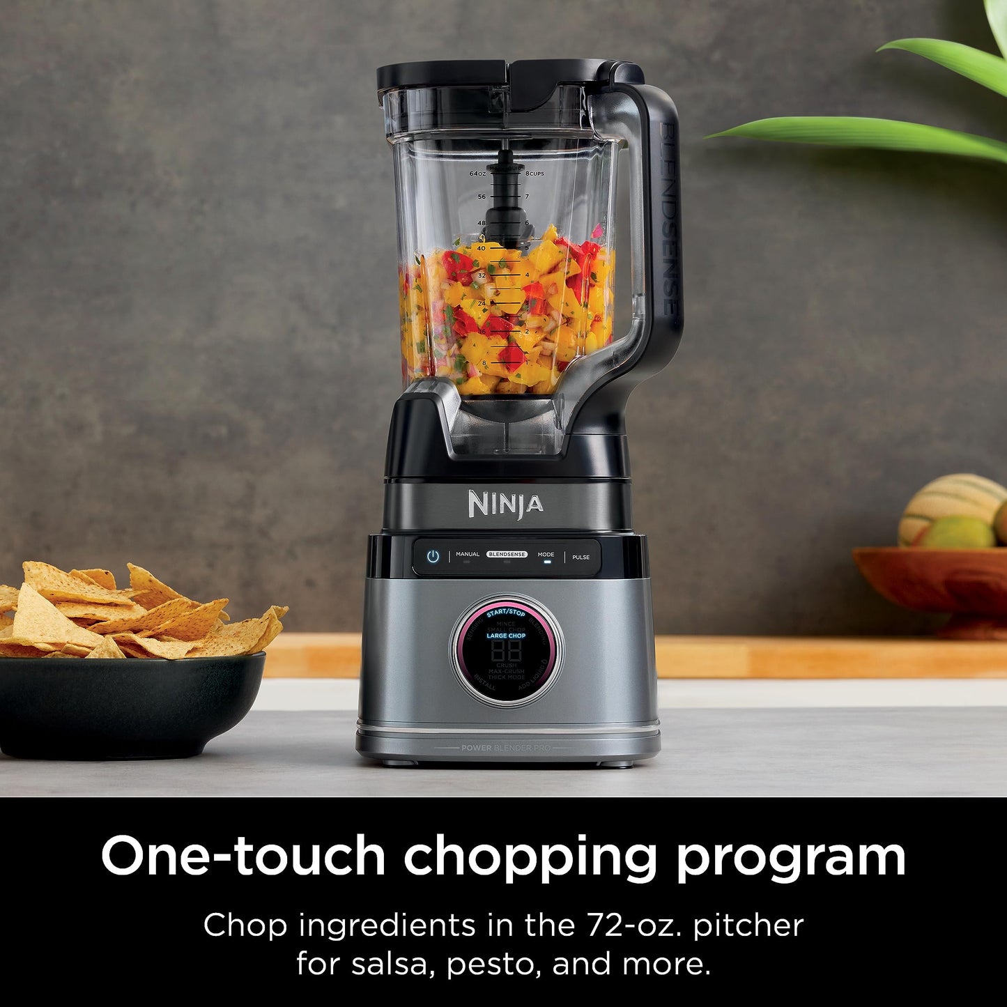Licuadora Ninja Negro Plateado Detect Power Pro con Tecnología BlendSense 72 Oz 1800 Watts para Smoothies y Bebidas Congeladas