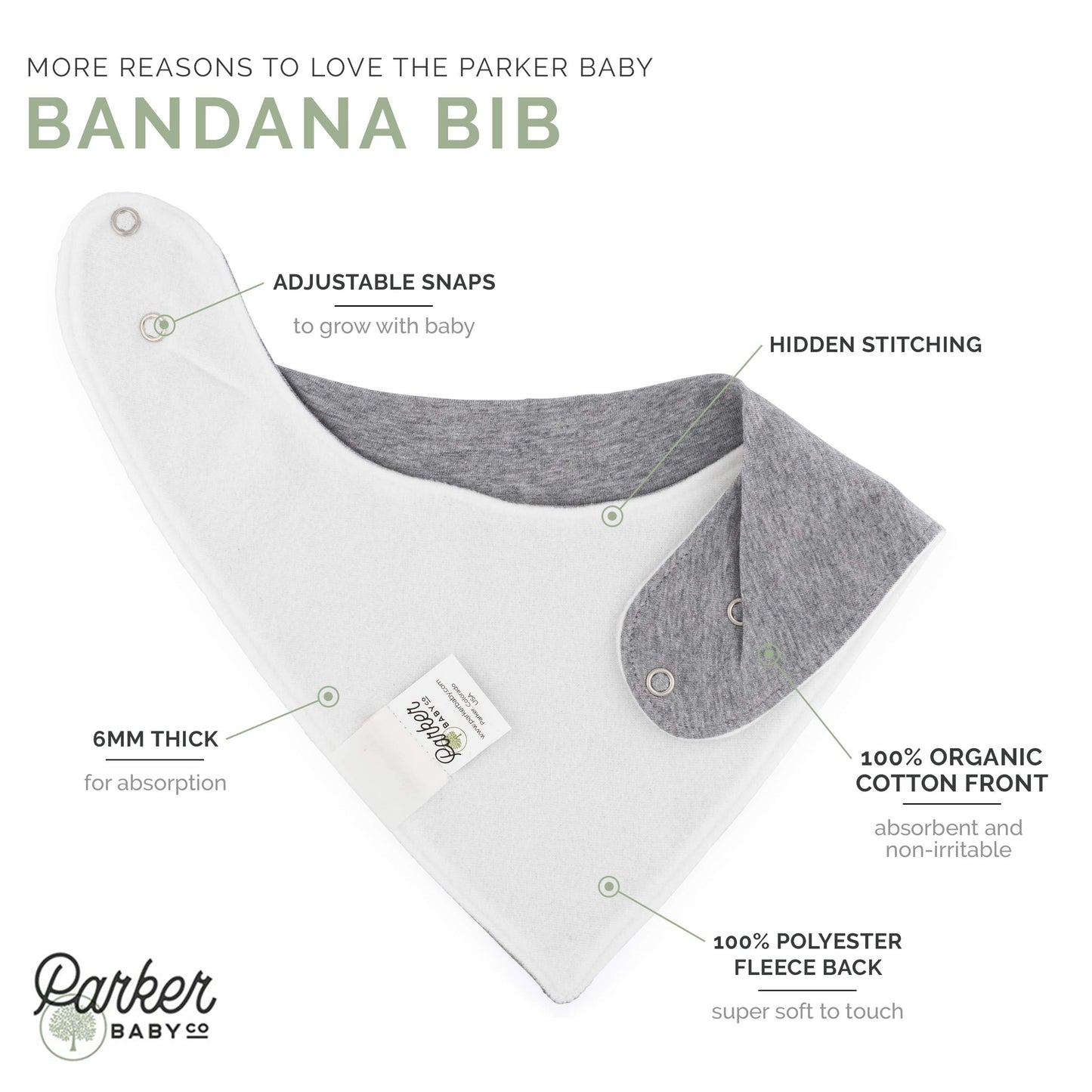 Parker Baby Bandana Baberos baberos para bebé, paquete de 8 baberos para niños, niñas, unisex, suaves y elegantes baberos de dentición para bebés