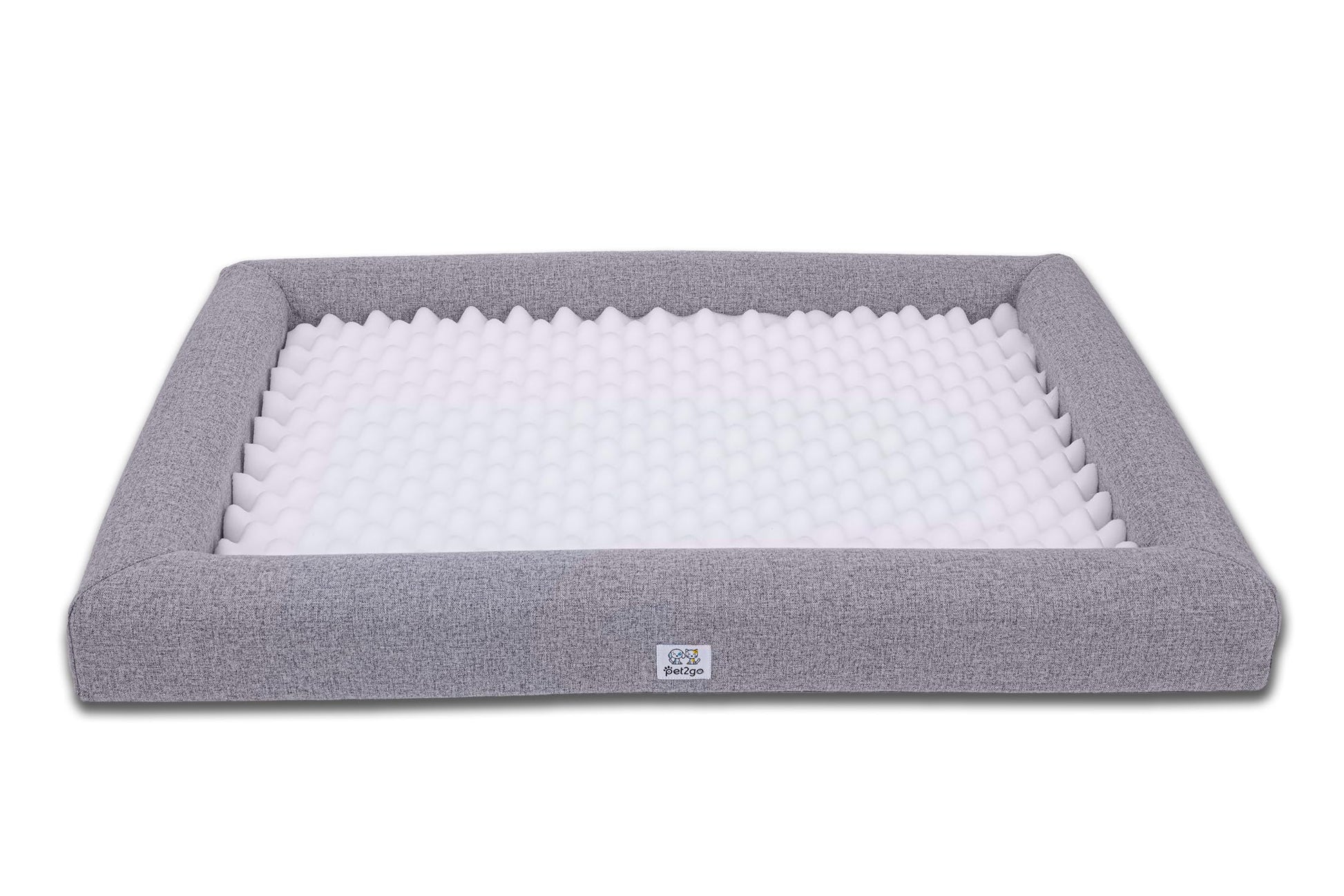 Cama Ortopédica para Mascota pet2go Gris Claro con Funda Removible y Lavable