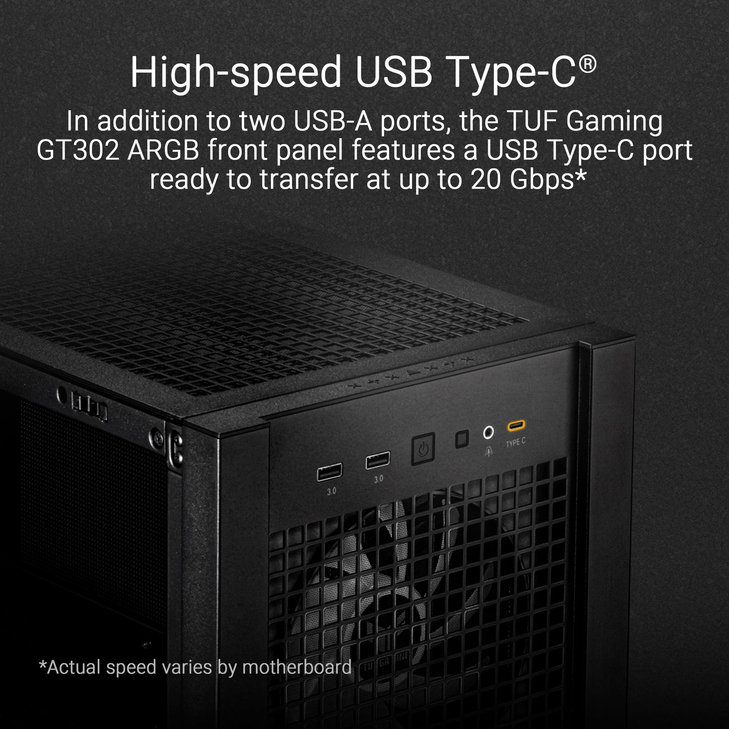 ASUS TUF Gaming GT302 ARGB White Edition ATX - Carcasa de Torre Media, Cuatro Ventiladores ARGB de 140 x 28 mm para Flujo de Aire y presión estática, Panel Intercambiable, Panel Superior Desmontable,