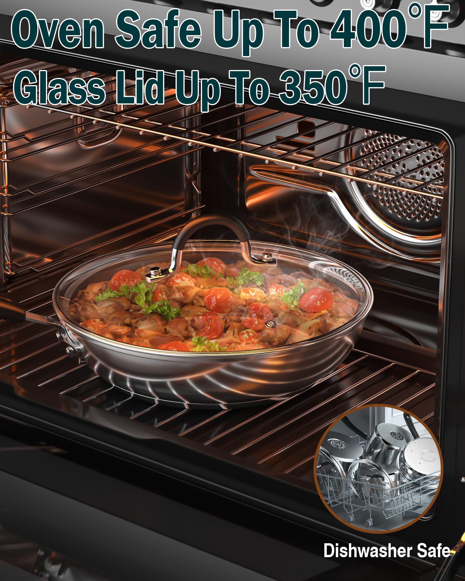 Juego de Utensilios de Cocina Cook N Home Plateado con Asas que se Mantienen Frescas
