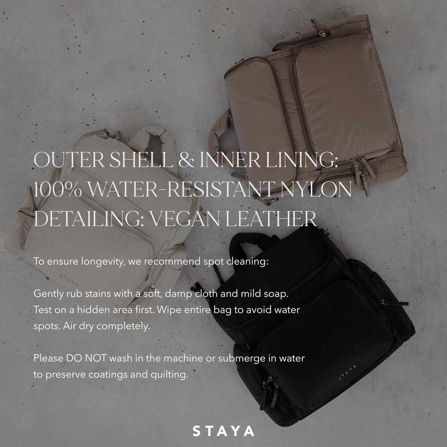 Staya - Mochila grande de pañales para bebé para niños y niñas, Gris, Large, Classic