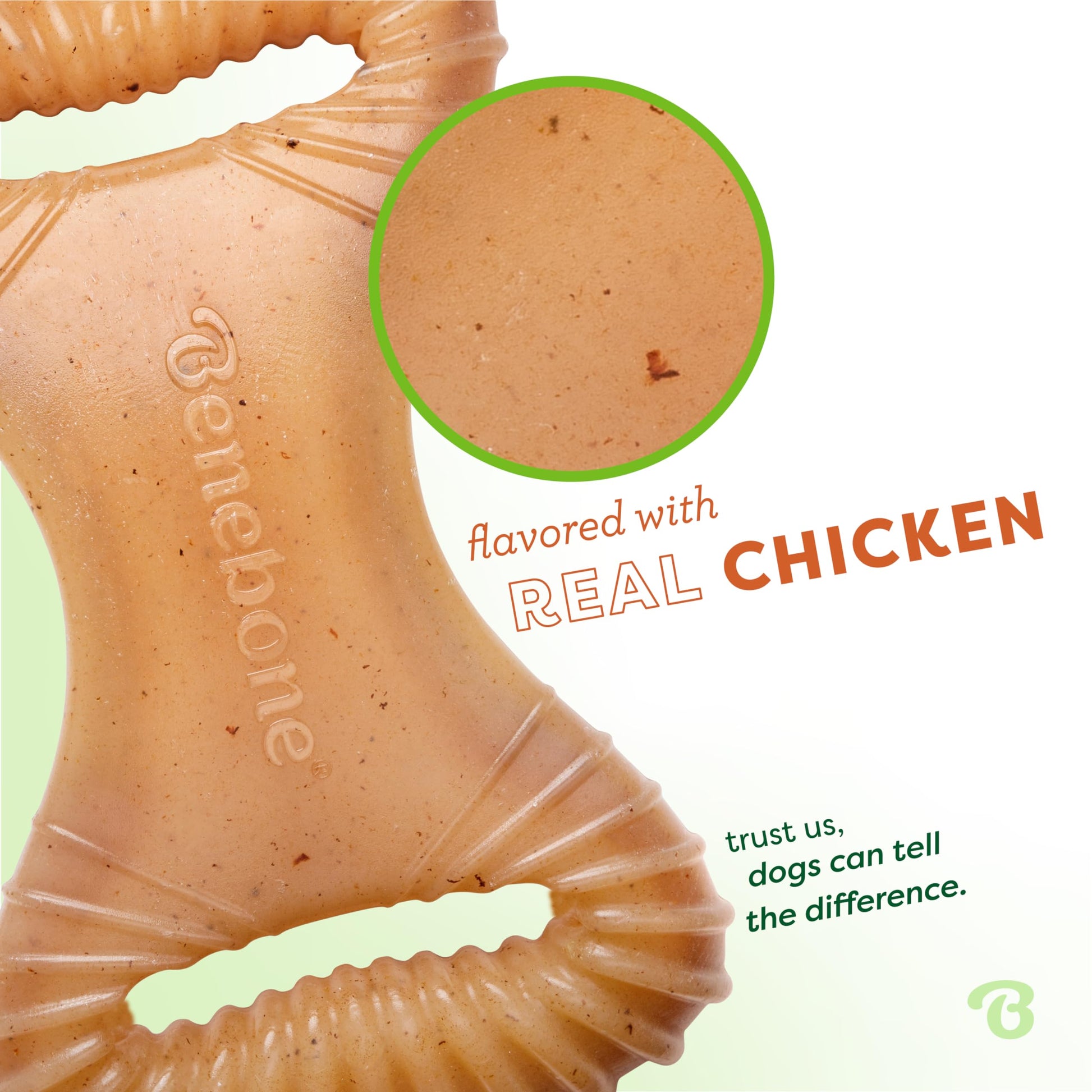 Benebone Dental Dog Chew Toy for Aggressive Chewers, Long Lasting, Made in USA, Small, Real Chicken Flavor