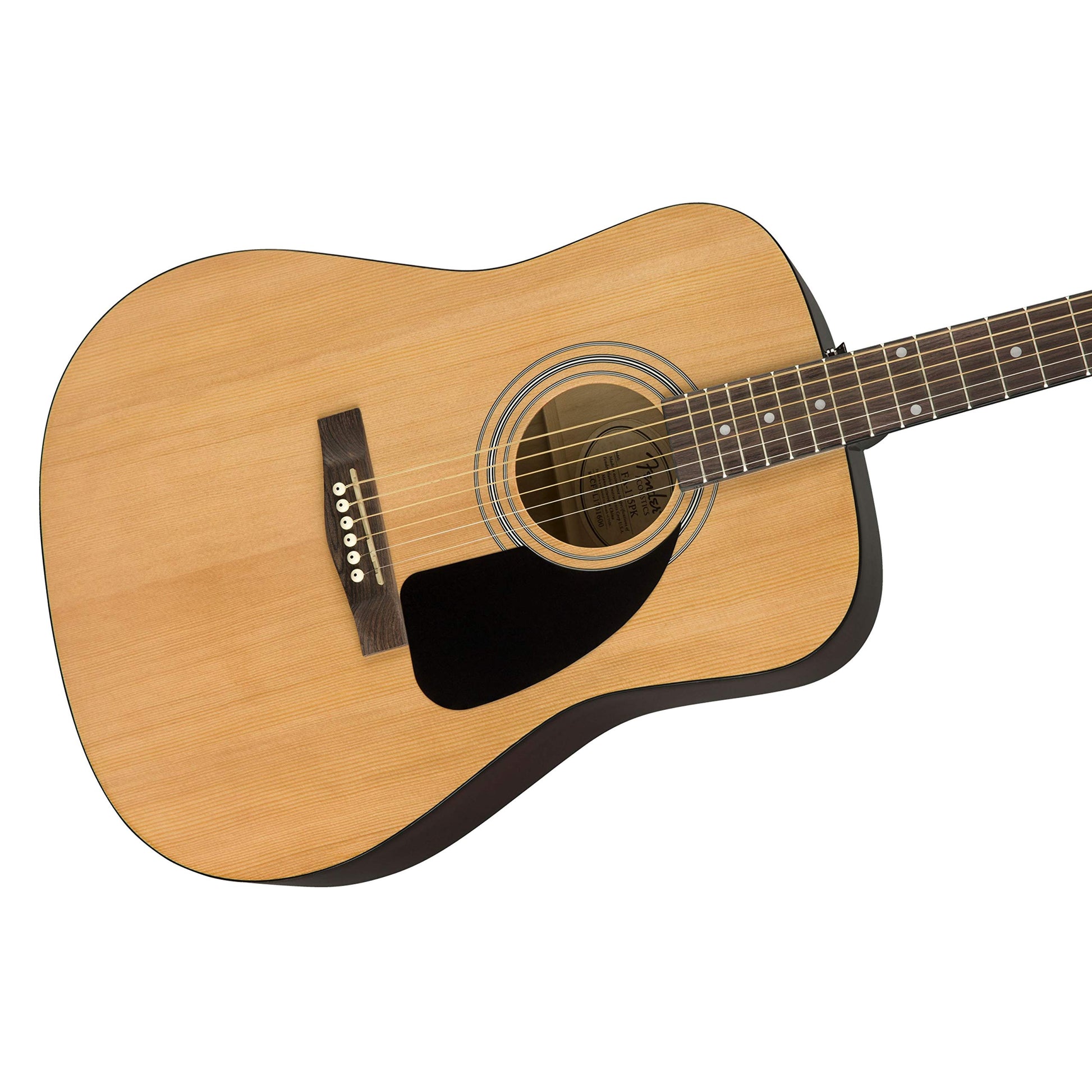 Fender FA-115 Dreadnought - Paquete de guitarra acústica, con 2 años de garantía, natural, con bolsa de concierto y accesorios