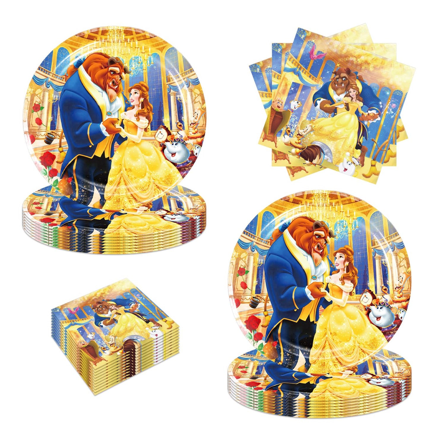 Suministros de Fiesta WETIM Multicolor Caricaturas Desechable 40 Piezas