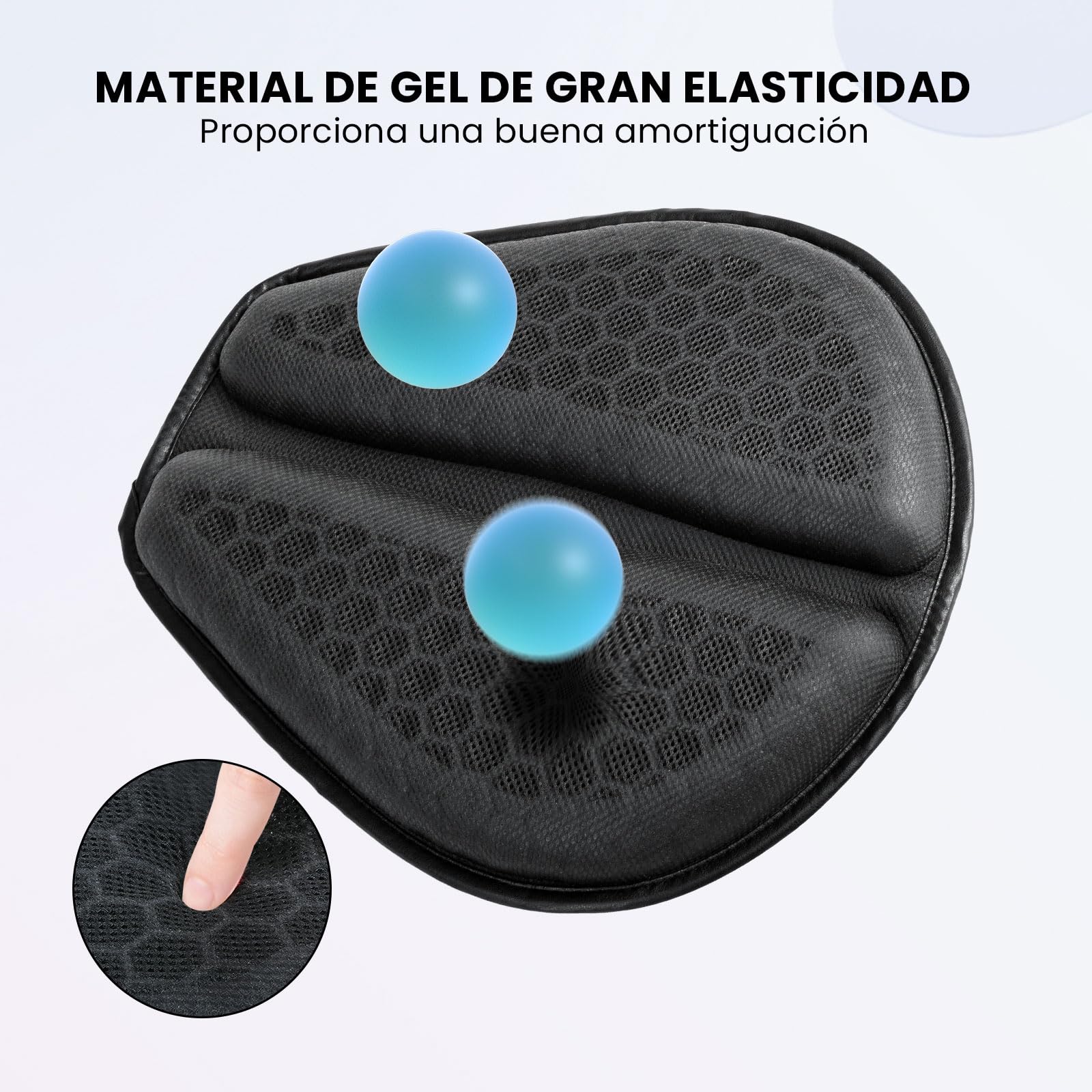 Kayoosi Cojín de Asiento de 3D, Material de Gel de Alta Elasticidad, Absorción de Impactos, Cómodo y Transpirable