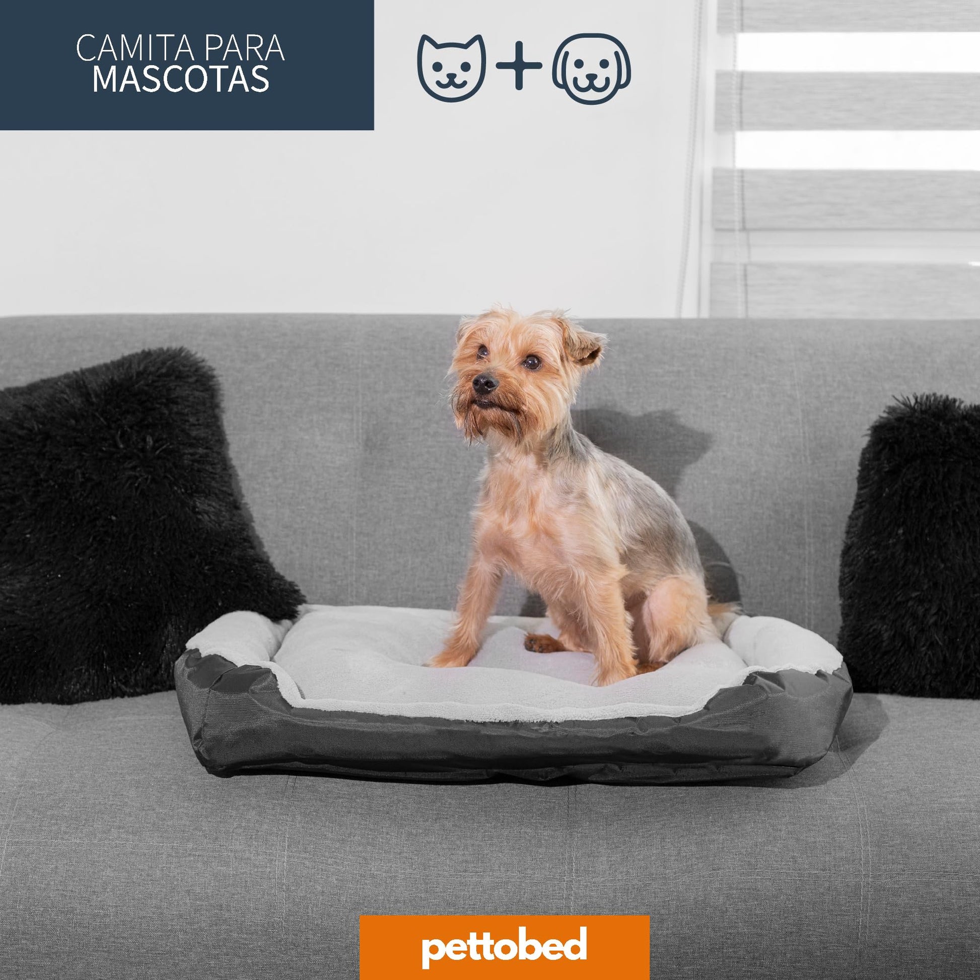 Camita Redonda Resistente PET TO BED Beige Antiestrés Lavable para Mascotas