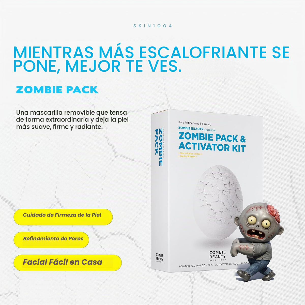 SKIN1004 Zombie Pack - Máscara facial para envejecer la piel, arrugas finas, poros ampliados, sequedad, elevación e hidratación, 1 Box (8 masks)