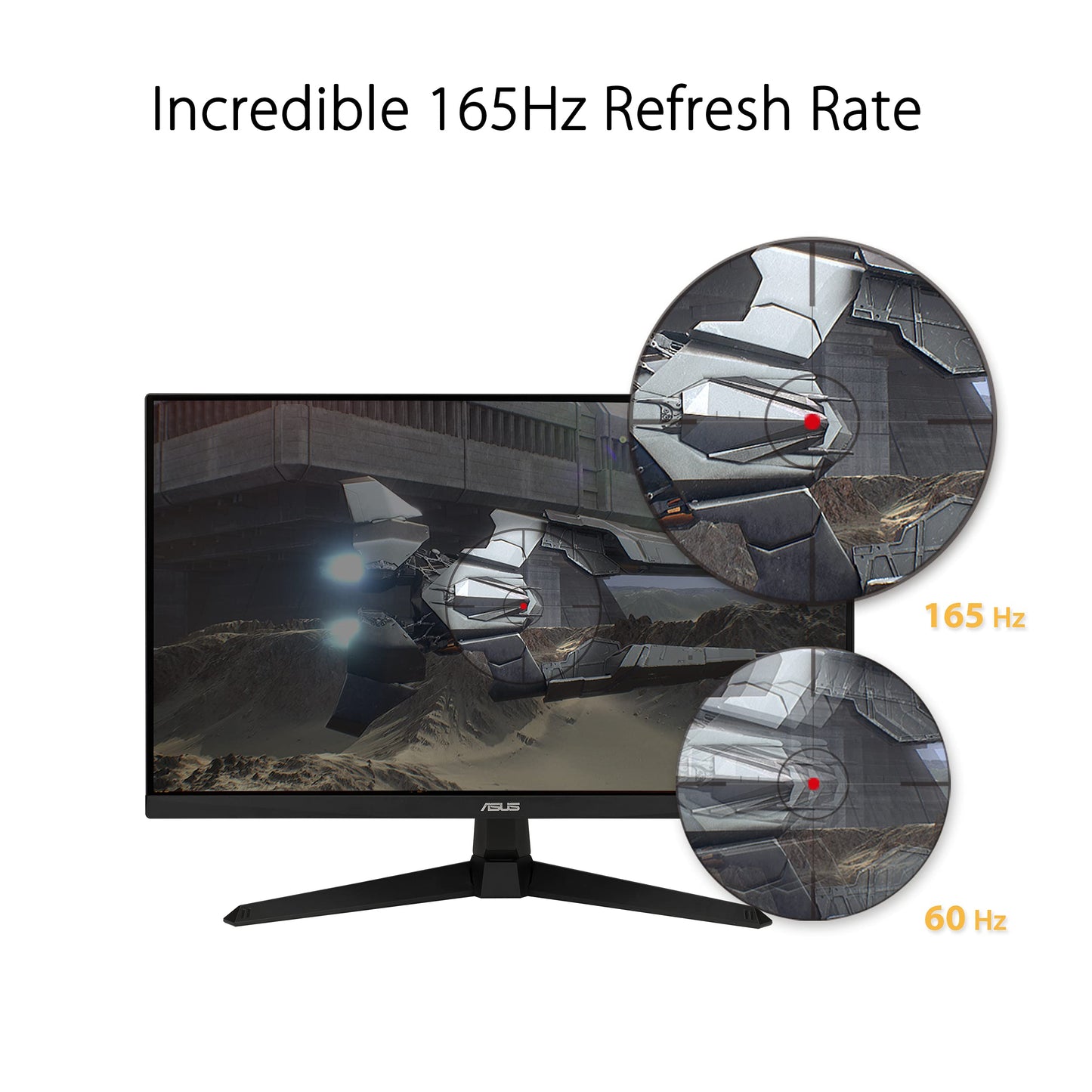 ASUS TUF Gaming 27” 1080P Gaming Monitor (VG277Q1A) - Full HD, 165Hz (Supports 144Hz), 1ms, Extreme Low Motion Blur, FreeSync Premium, Shadow Boost, Eye Care, HDMI, DisplayPort, Tilt Adjustable