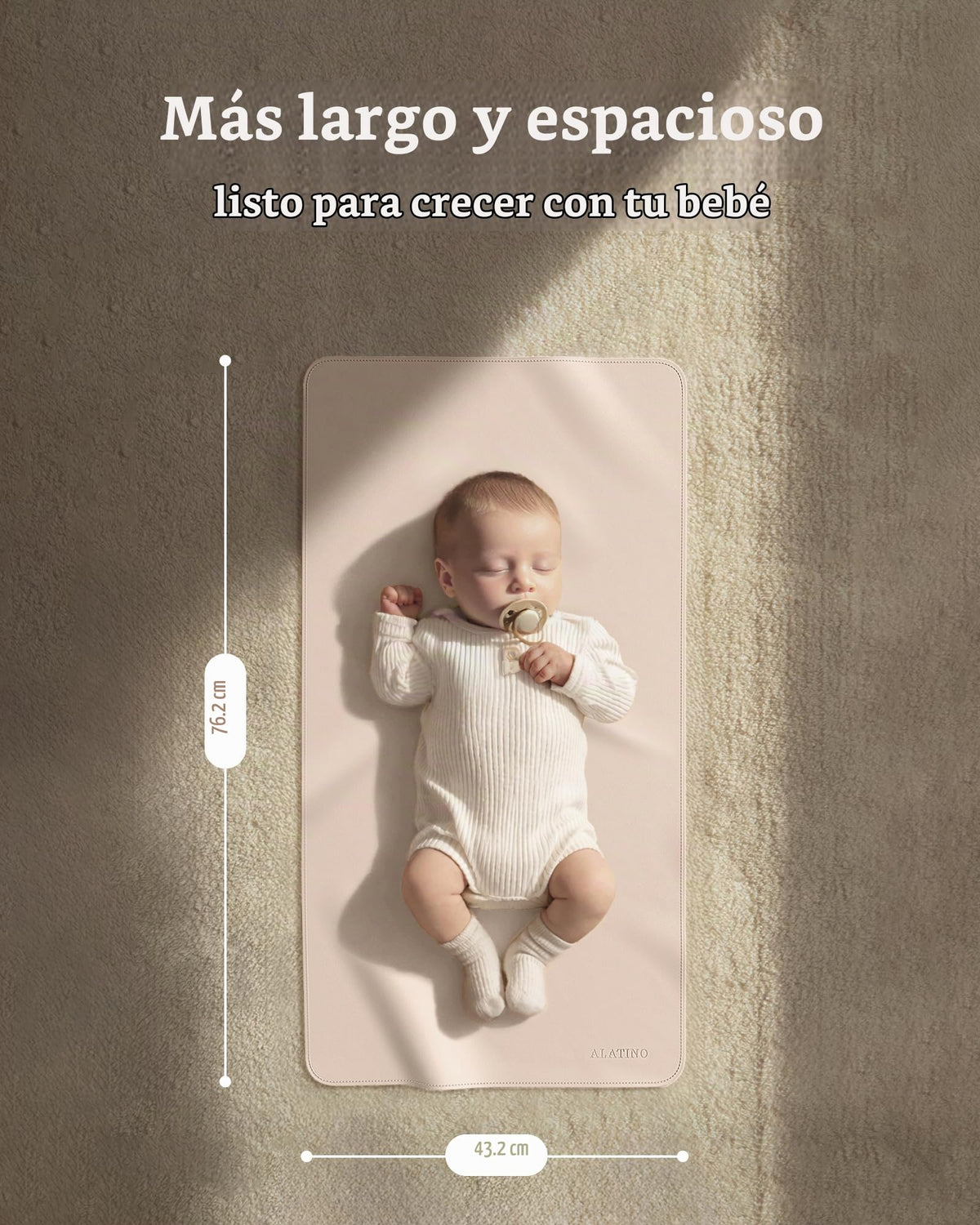 Paquete de 2 alfombrillas de piel vegano para bebé, tamaño grande de 30 x 17 pulgadas, impermeable, plegable, cambiador portátil para viajes, hogar y bolsa de pañales, regalo de bebé para nuevas mamás