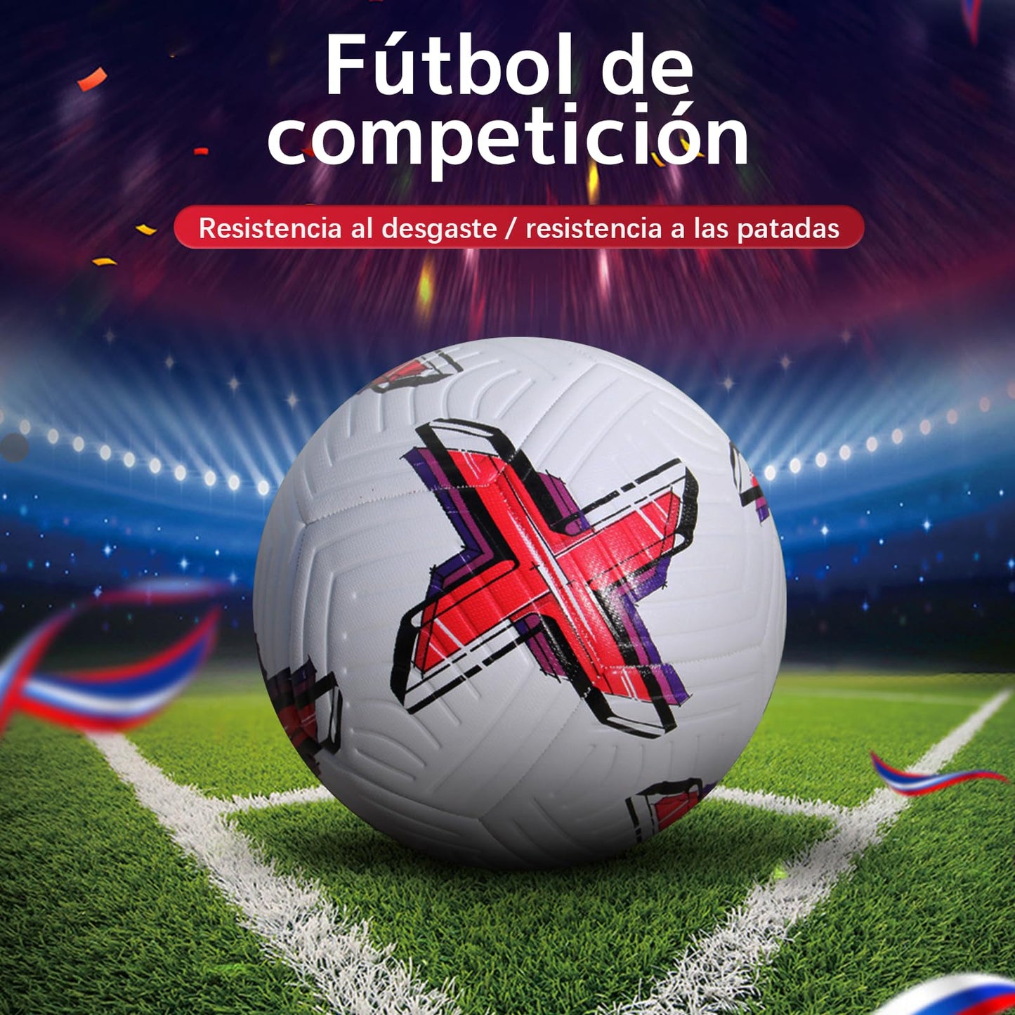 Balón de Fútbol ZYJXLY Estilo Copa del Mundo Número 5 para Entrenamiento y Competición