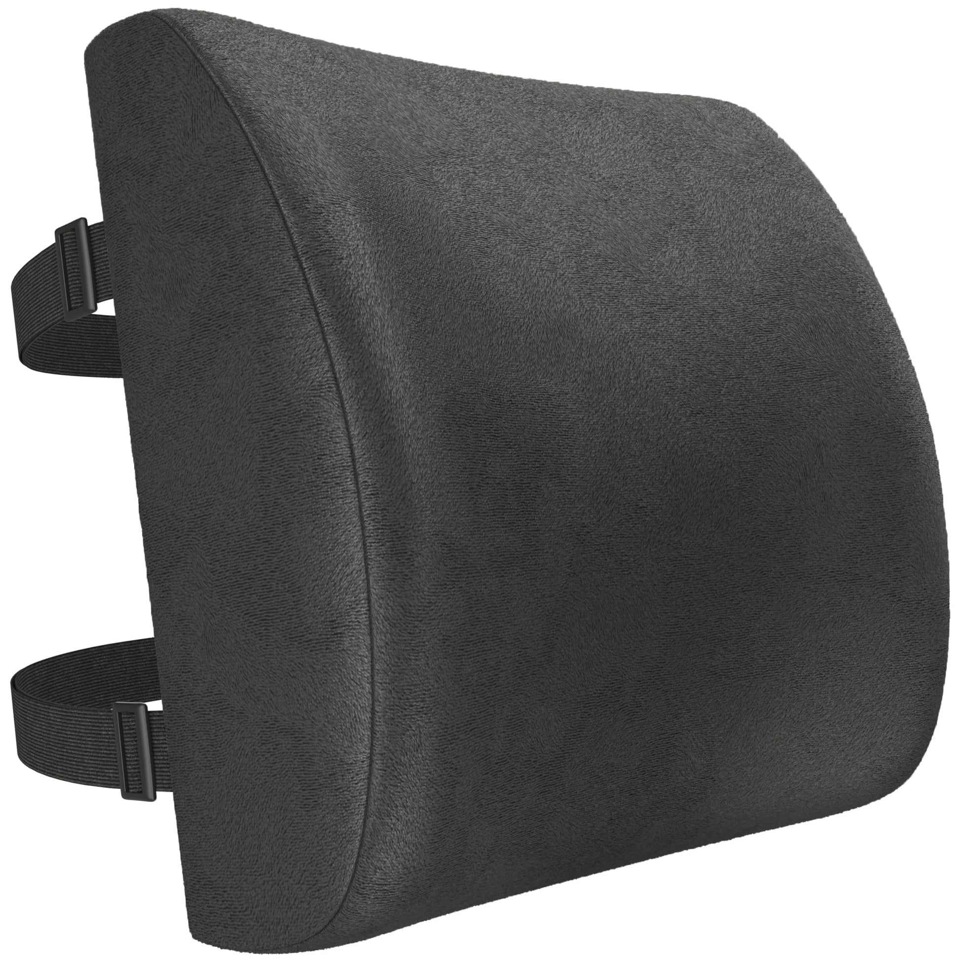 FORTEM Cojín Lumbar de Silla de Oficina, Almohada de Apoyo Lumbar, Cojín Lumbar para Silla de Escritorio, Almohada Viscoelástica para la Espalda, Funda Lavable (Gris Oscuro)