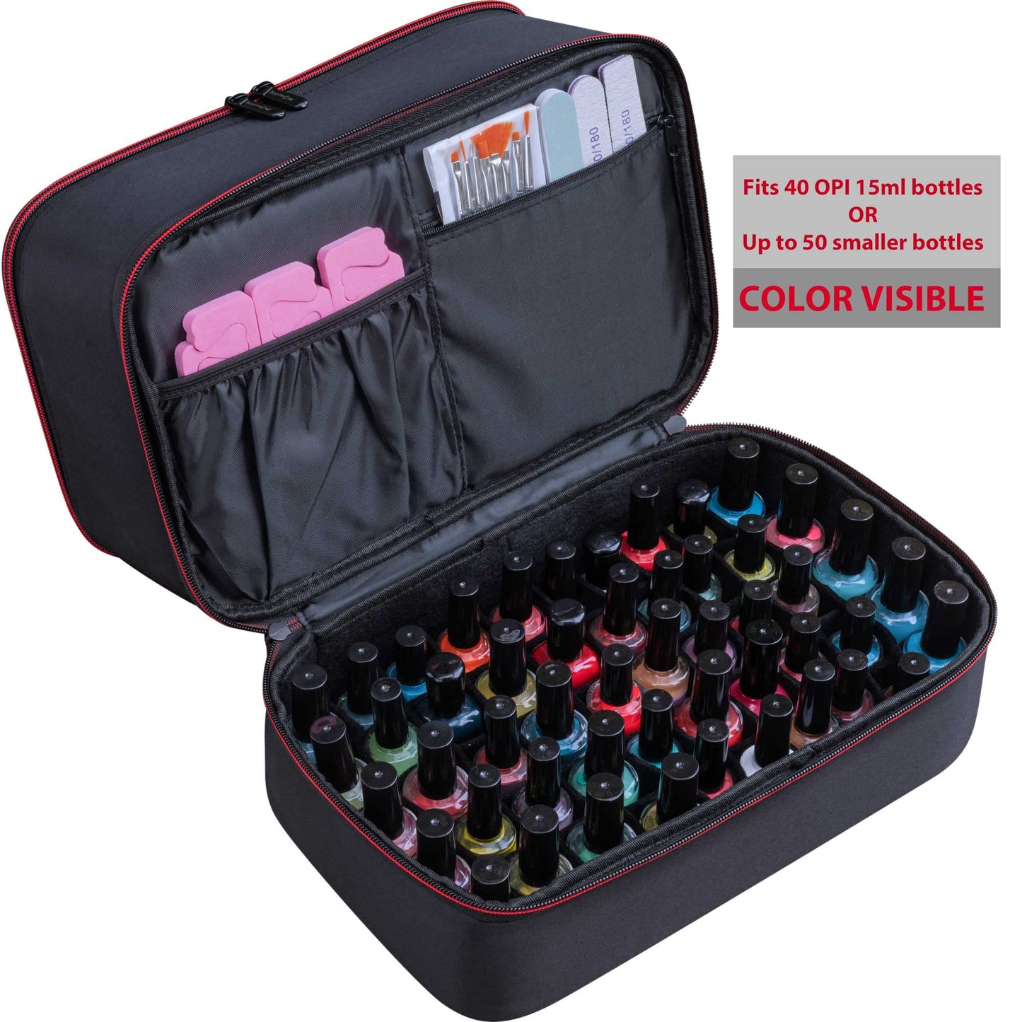 ButterFox - Soporte grande para organizador de uñas, se adapta a secador y más de 40 botellas de esmalte y suministros de kit de uñas de gel