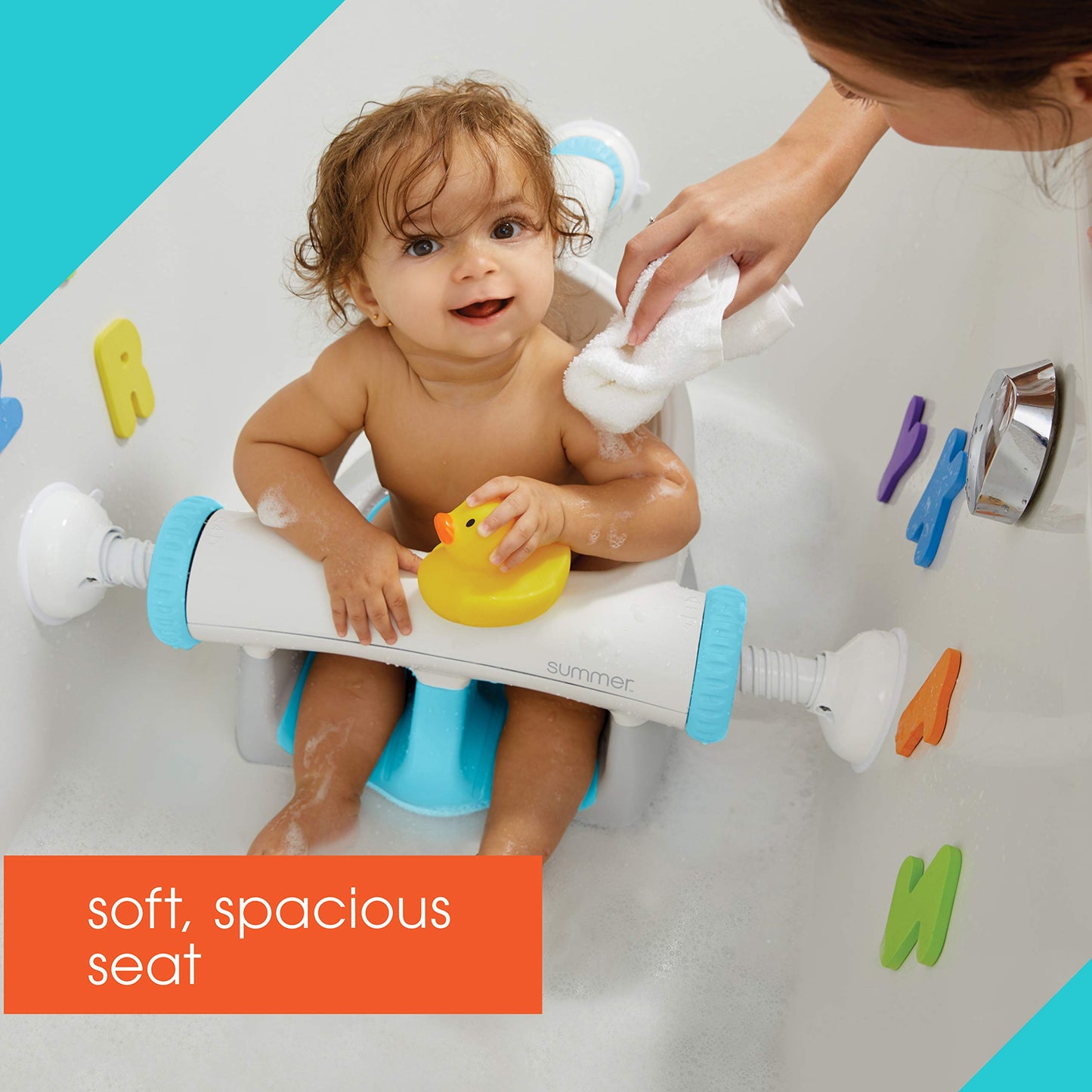 Asiento de Baño Summer Infant My Bath Seat contorneado para Niños con Orificios de Drenaje y Ventosas Seguras