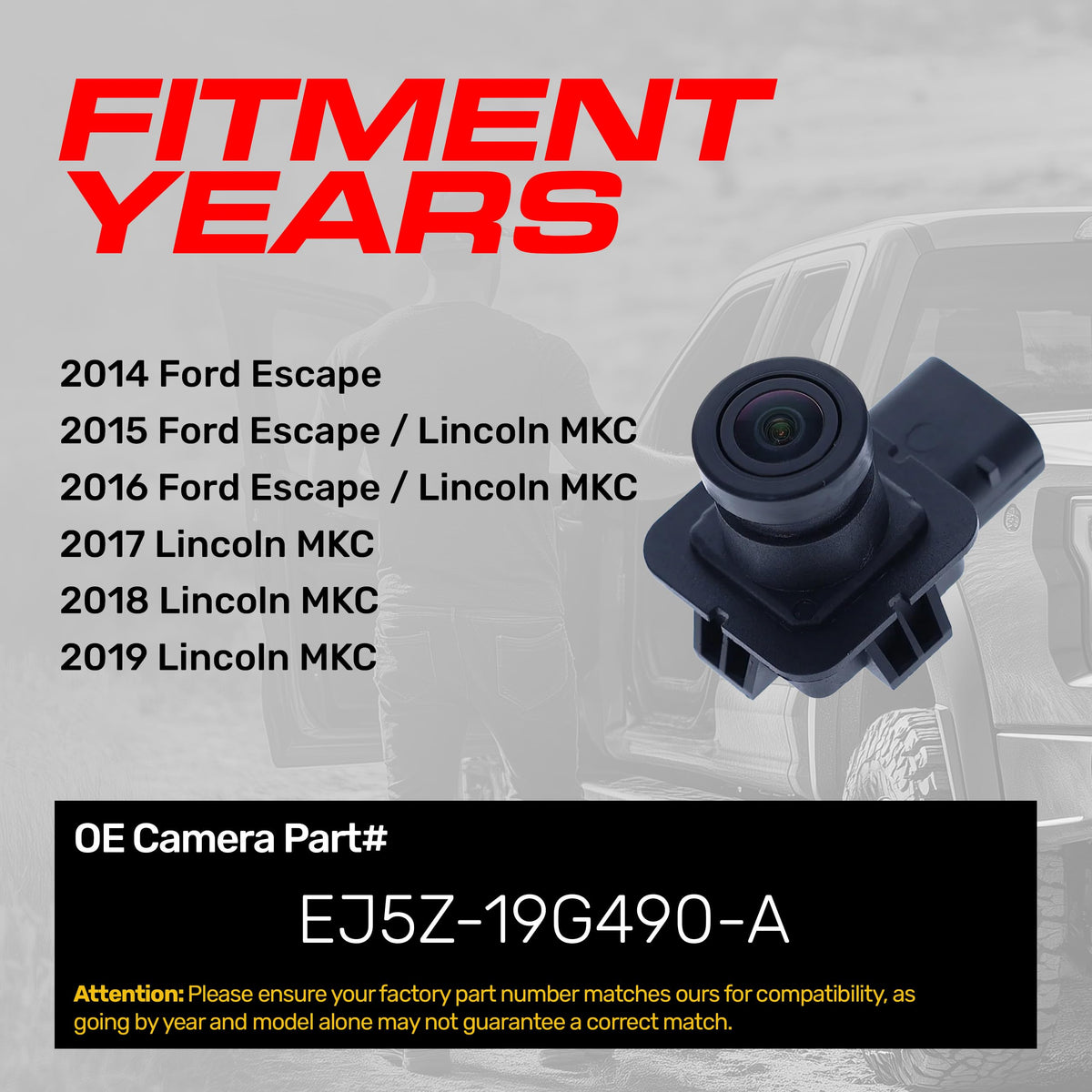 Cámara de Respaldo Master Tailgaters Ford Escape 2014-2016 Repuesto