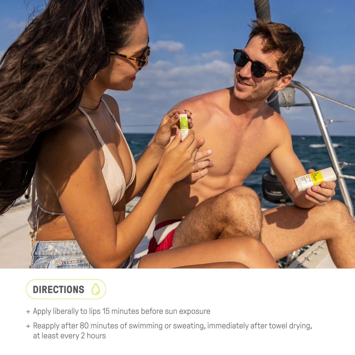 Protector Solar Labial Raw Elements Natural Certificado Zinc Oxide Orgánico Resistente al Agua Seguro para Arrecifes SPF 30+