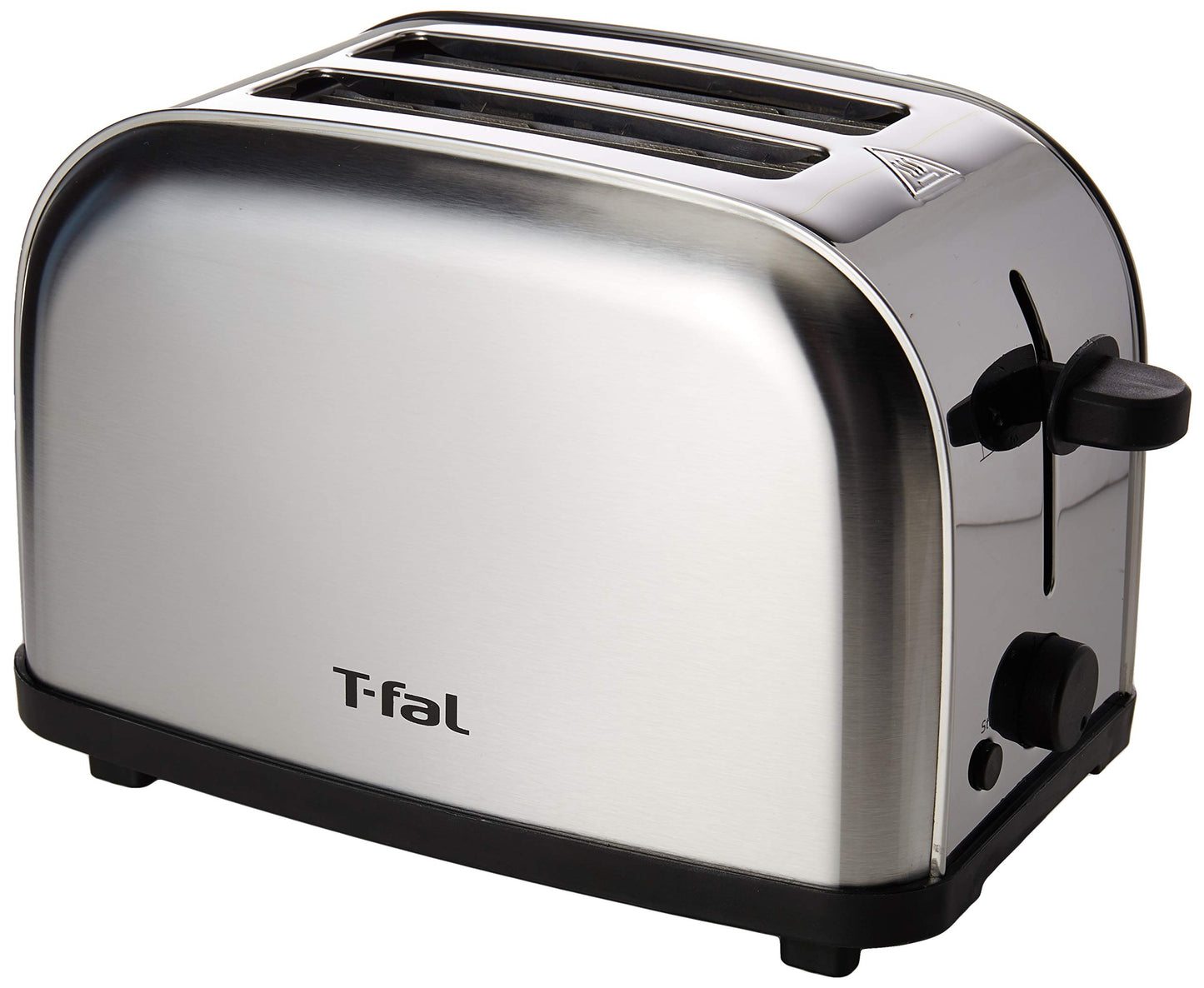 Tostador de Pan T-Fal TT330DMX Ultra Toaster Compacto Inox para dos panes + Textiles 60954 - Paquete de 2 Toallas de Cocina de 100% algodón, Color Gris, sólido/a Cuadros, 2 Unidades