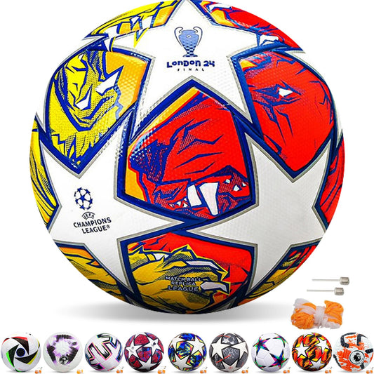 Balón de Fútbol QMCZLA Amarillo tamaño Normal de Entrenamiento Juvenil con Red de Pasador para Niños y Adultos