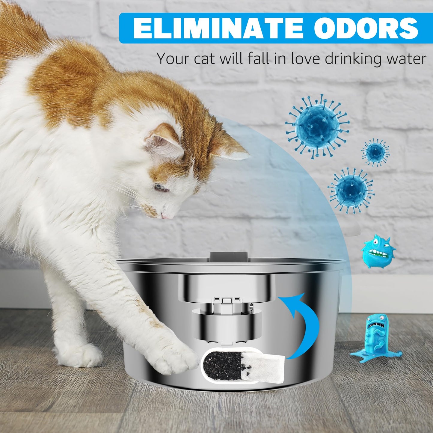Filtros de Fuente de Agua DOOOB para Gatos 36 Filtros de Repuesto Blanca