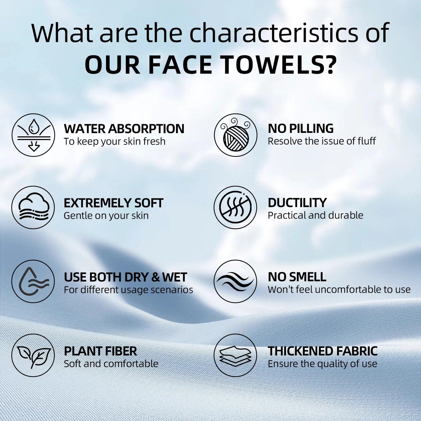 SilkenVive Toallas faciales desechables Clean Towels XL (50 unidades, 25x30 cm) – Toallitas desmaquillantes secas, paños faciales ultrasuaves sin pelusa, biodegradables para una piel limpia.