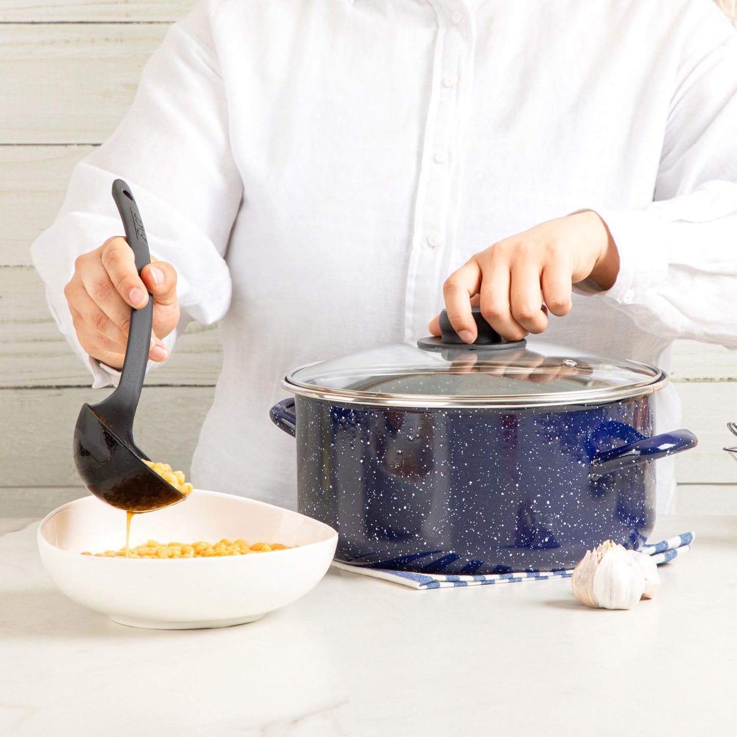 Batería de Cocina Ekco Azul Marino de Acero Esmaltado para Inducción 9 Piezas