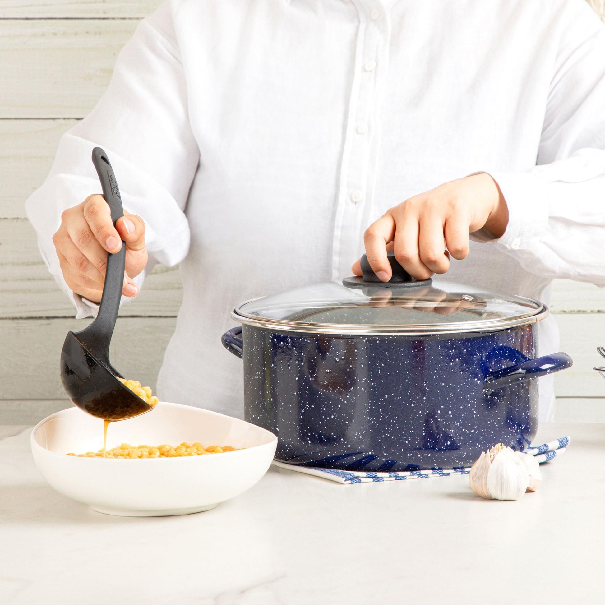 Batería de Cocina Ekco Azul Marino de Acero Esmaltado para Inducción 9 Piezas