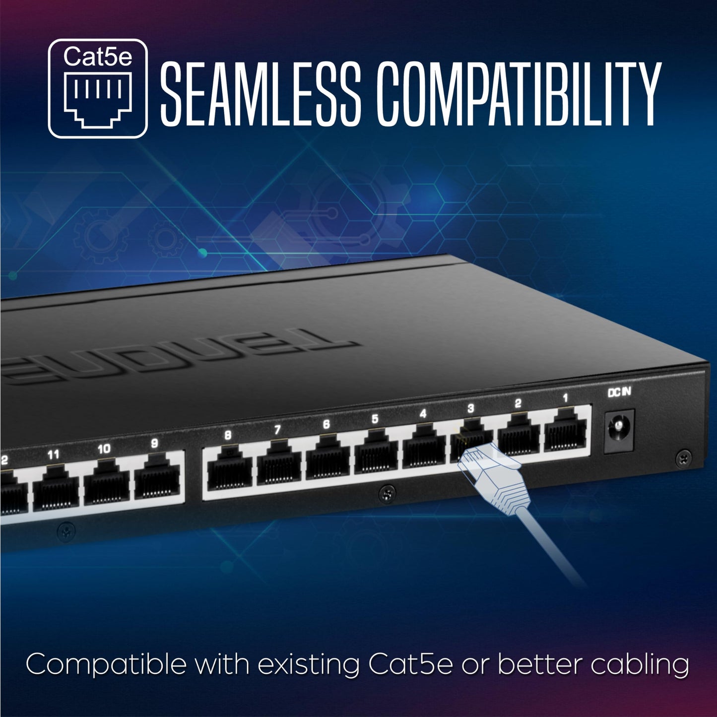 TRENDnet Switch No Gestionado de Escritorio TEG-S3160, 16 Puertos RJ-45 2.5G, Capacidad 80Gbps, Cumple NDAA/TAA