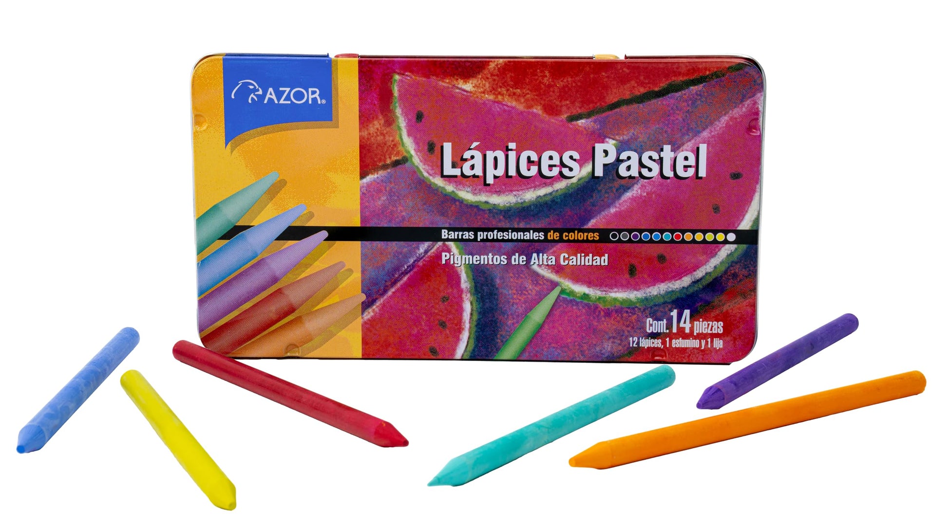 Azor Lápices Pastel 14 Piezas, Pigmentos de Alta Calidad Para Dibujo, Colores Surtidos Stafford 309.DAD700