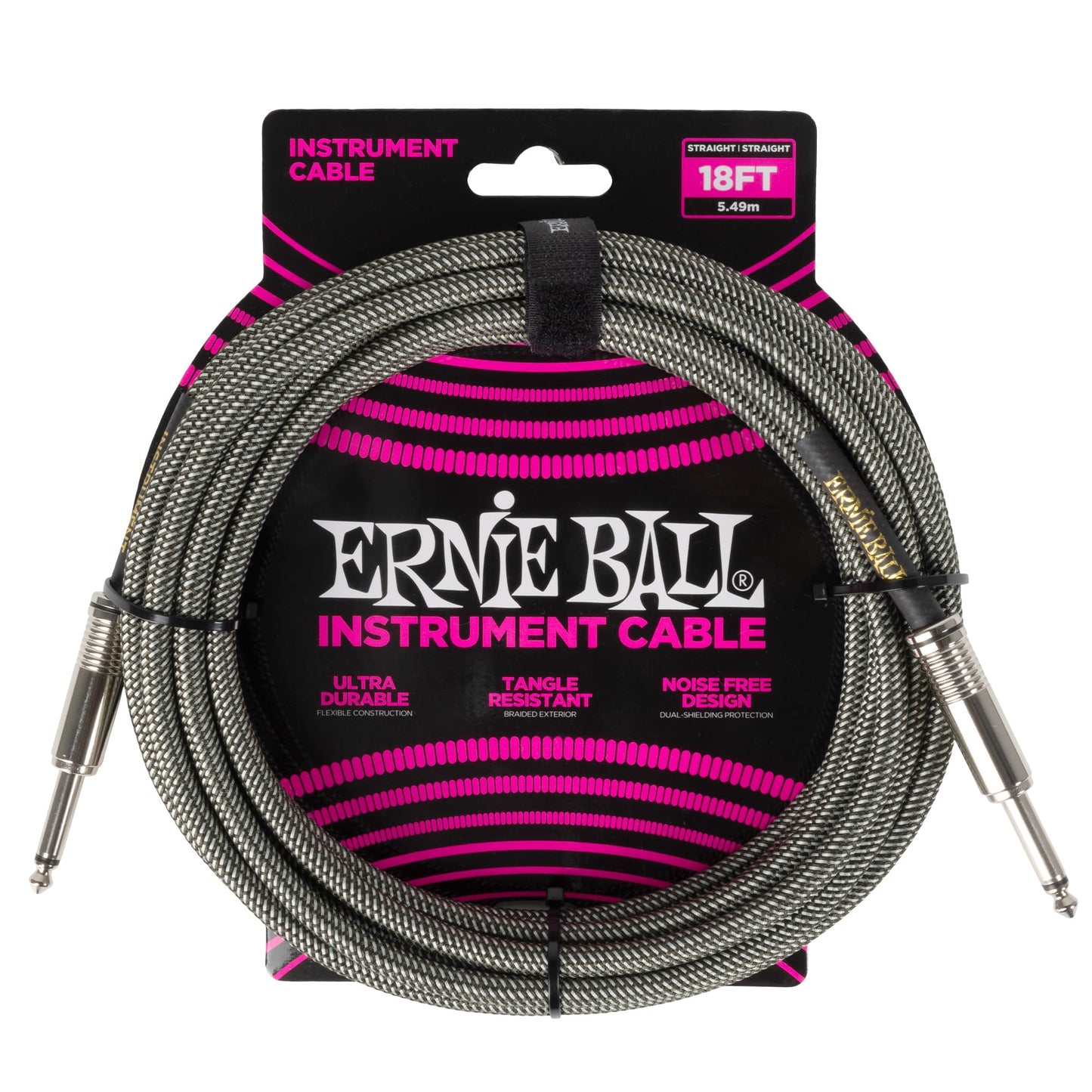 Cable para Instrumentos Ernie Ball Silver Fox trenzado 5,5 m