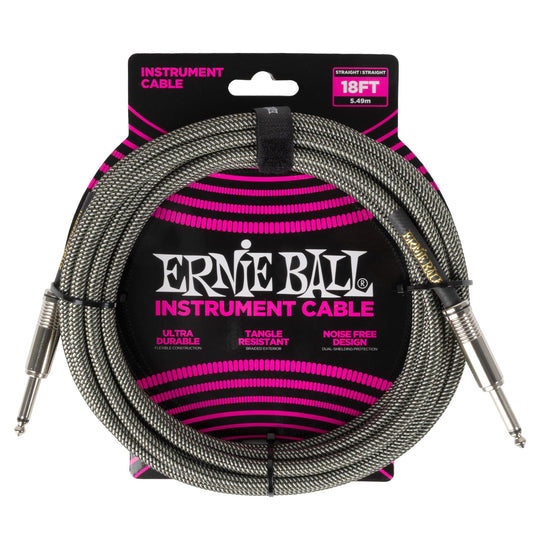 Cable para Instrumentos Ernie Ball Silver Fox trenzado 5,5 m